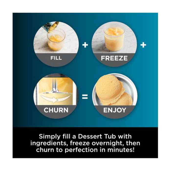 Ninja CREAMi NC300UK Ice Cream & Frozen Dessert Maker – 7 One-Touch Programs, 3 Tubs, 800W – Black & Silver