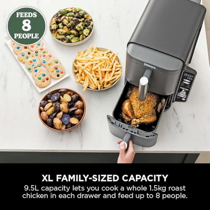 Ninja Double Stack XL 2-Drawer Air Fryer with Smart Cook System, 9.5L (SL451UK)
