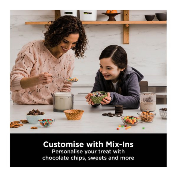 Ninja CREAMi NC300UK Ice Cream & Frozen Dessert Maker – 7 One-Touch Programs, 3 Tubs, 800W – Black & Silver