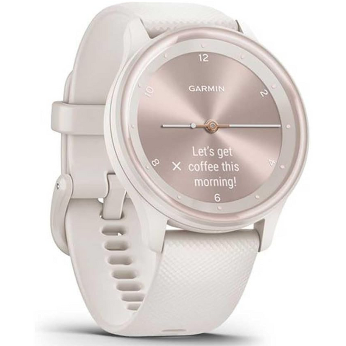GARMIN vivomove Sport Small- Ivory + Peach Gold Waterproof with Silicone Strap