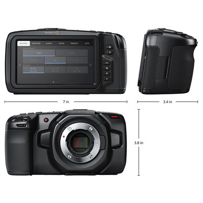 Blackmagic Design Pocket Cinema Camera 4K – Compact Digital Film Camera with 4/3 Sensor, 13 Stops Dynamic Range, 5" Touchscreen & 4K DCI Recording