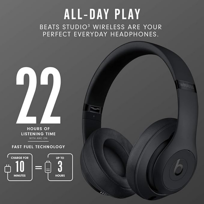 Beats Studio3 Wireless Noise Cancelling Over-Ear Headphones Apple W1 Headphone Chip, Class 1 Bluetooth