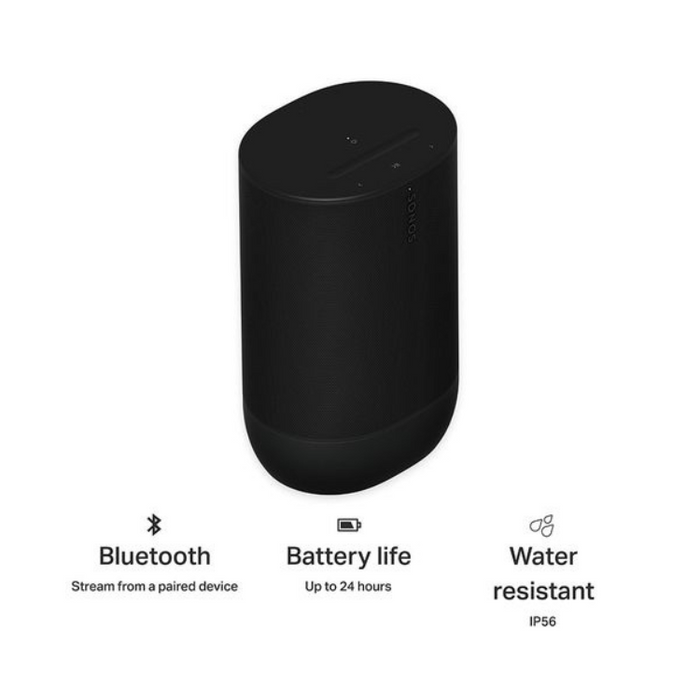 Sonos Move 2 Portable Wireless Multi-room Speaker with Alexa – Black