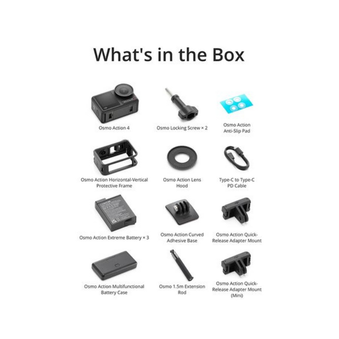 DJI Osmo Action 4 Adventure Combo 4K Ultra HD Action Camera - Black