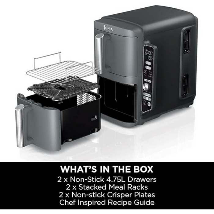 Ninja Double Stack XL 2-Drawer Air Fryer with Smart Cook System, 9.5L (SL451UK)