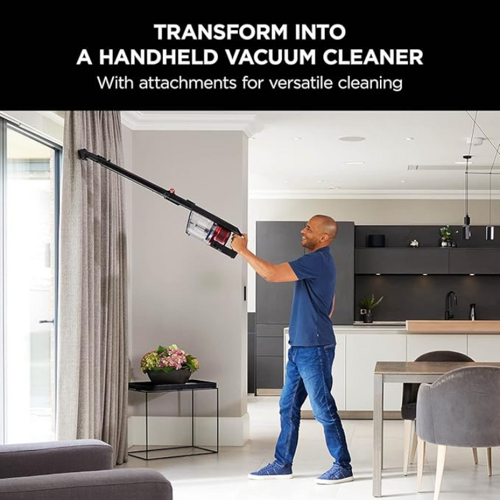 Shark IZ300UKT Cordless Stick Vacuum Cleaner with Anti Hair Wrap DuoClean Flexible Wand and Pet Tool Black and Red