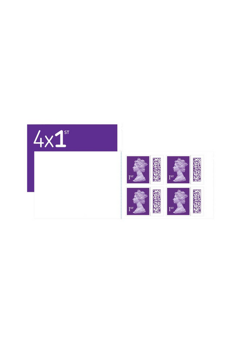 Roayal Mail 1st Class – 4 Pack Book QR Barcoded Self-Adhesive Postage Stamps