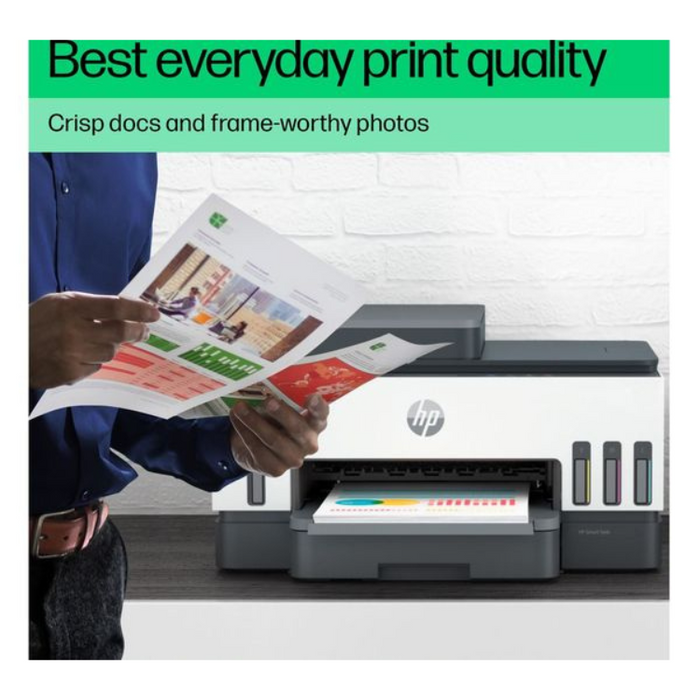 HP Smart Tank 7306 All-in-One Wireless Inkjet Printer - White & grey & navy