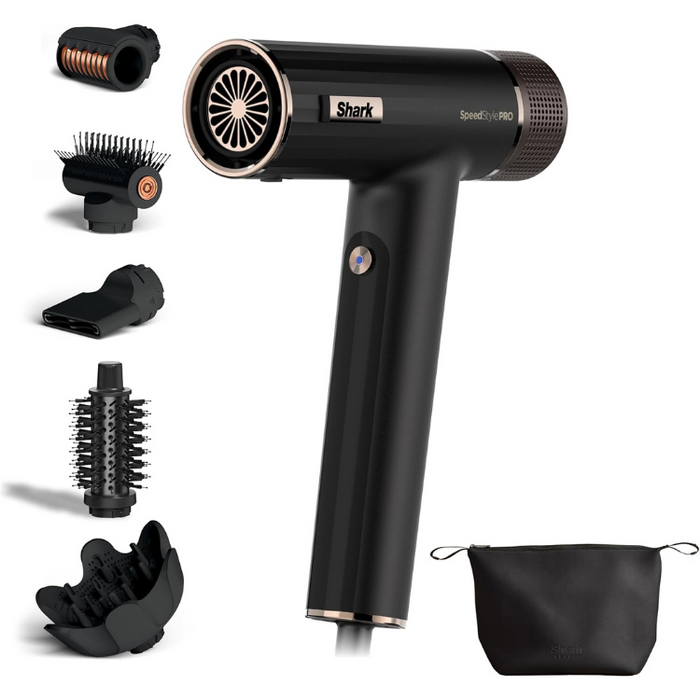 Shark SpeedStyle Pro 5-in-1 High-Velocity Hair Dryer System No Heat Damage for All Hair Types HD752UK - Black