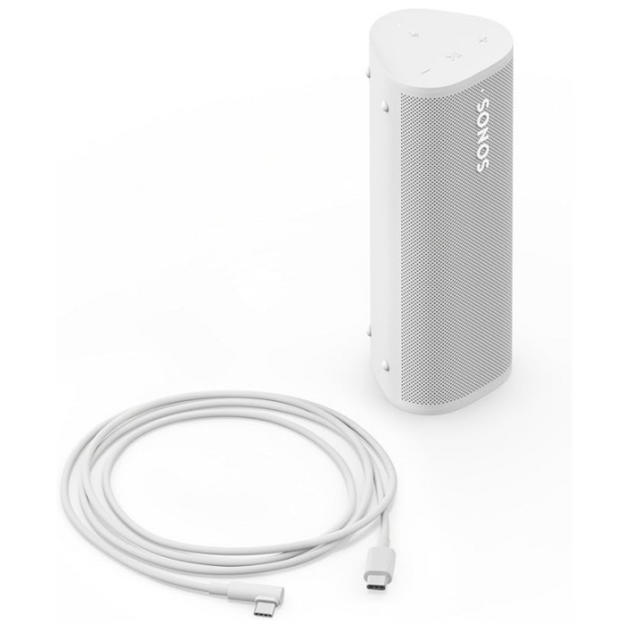 Sonos Roam 2 Portable Waterproof Wireless Smart Speaker with Bluetooth, WiFi, Alexa & Voice Control, 10-Hour Battery, Automatic Trueplay – White