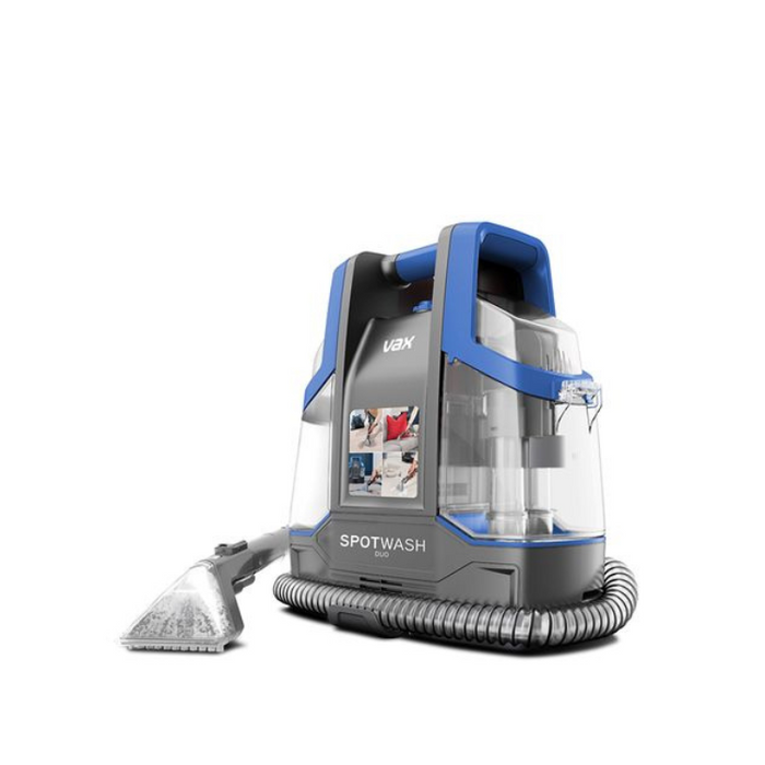 VAX SpotWash Duo CDCW-CSXA Portable Carpet & Upholstery Cleaner – Blue & Grey, 380W, 1.6L Tank, Self-Clean Function