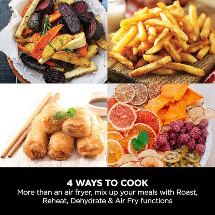 Ninja Air Fryer 3.8L 4-in-1 Uses No Oil Air Fry AF100UK - Grey & Black