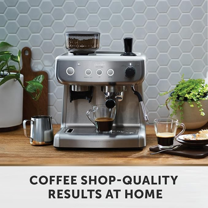 Breville Barista Max Espresso Coffee Machine VCF126 with Integrated Burr Grinder 15 Bar Pump 2.8L Water Tank and Milk Frother