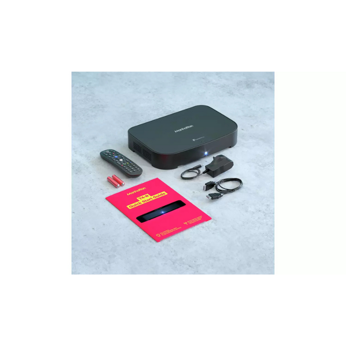 Manhattan T4-R 2TB Freeview Play 4K TV Recorder Pause, Rewind & Record Live TV with On-Demand Apps