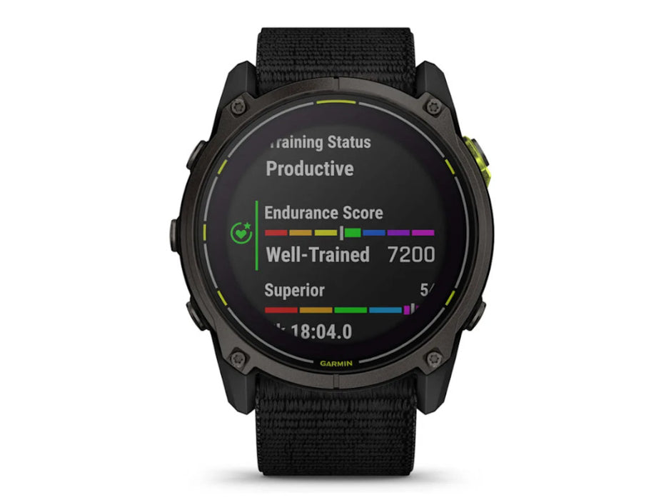 Garmin Enduro 3 Solar Sapphire Ultra Performance GPS Multisport Ultra Fit Nylon Strap Smartwatch - Black