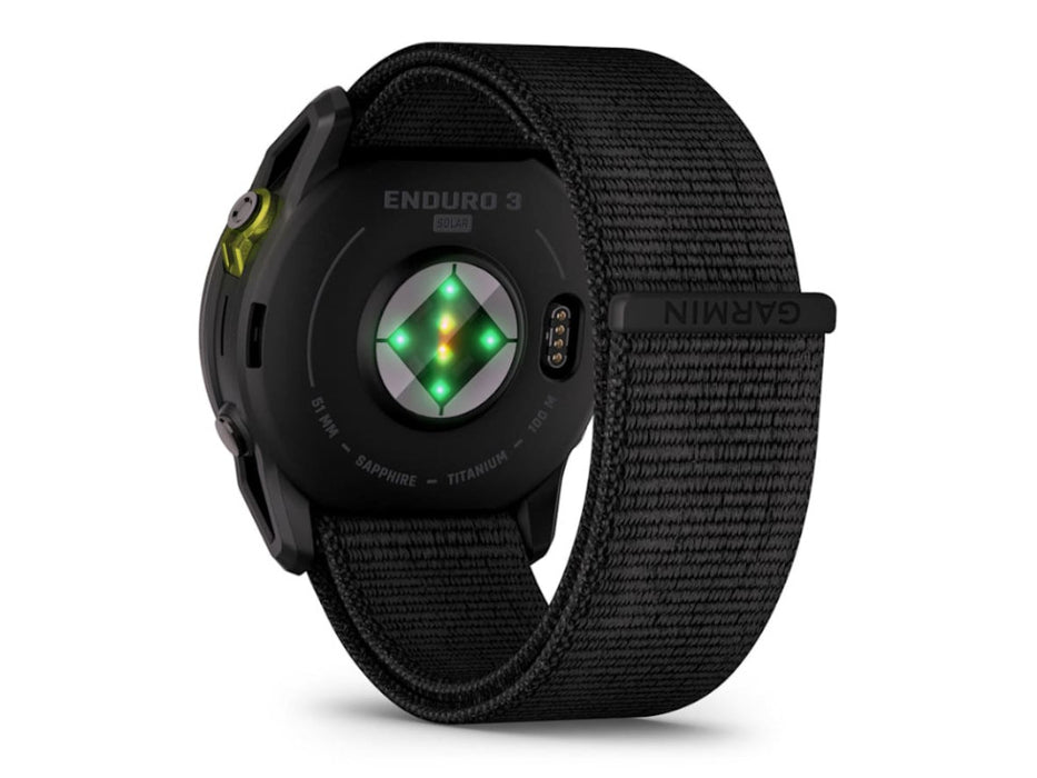 Garmin Enduro 3 Solar Sapphire Ultra Performance GPS Multisport Ultra Fit Nylon Strap Smartwatch - Black